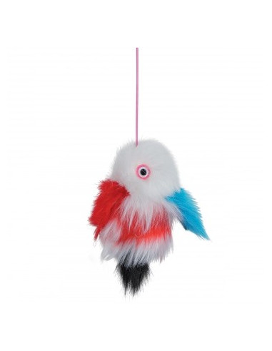 Petstages fish on an elastic plush toy for cats