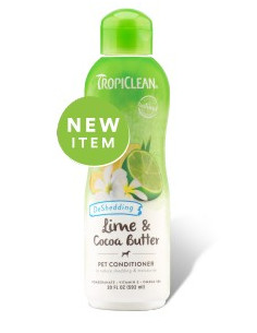 TROPICLEAN Lime & Cocoa Butter Pet Conditioner, Deshedding, 355 ml